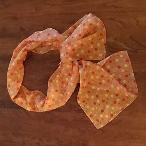 Sheer Orange Spot scarf 15×60